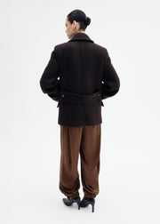 Double Faced Wool Peacoat - Brown - CO Collections